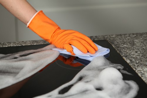 Upholstery cleaning process for a sofa in a Chiswick property