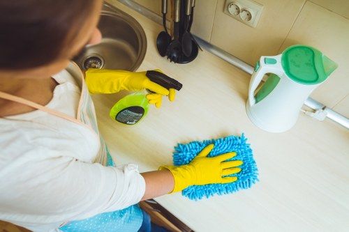 Upholstery stain treatment for a busy commercial space in W4
