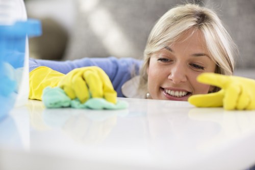 Commercial cleaner maintaining a retail or customer-facing property in W4