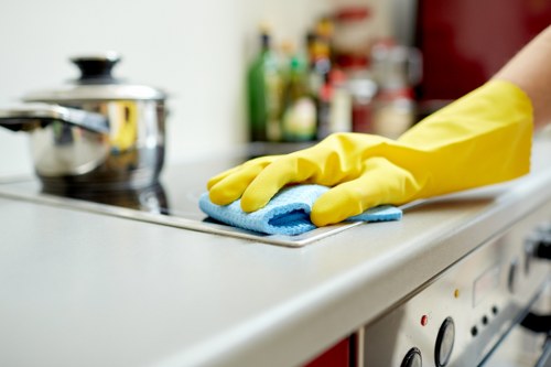 Move out cleaning team preparing a W4 home for final handover and inspection