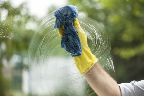 Cleaning supplies and service checklist for a business premises in W4